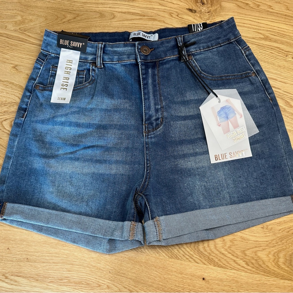 🆕 Blue Savvy High Rise Shorts Size 17/33 - Picture 1 of 6